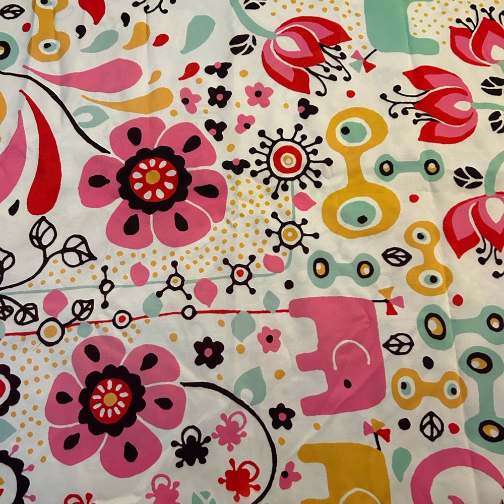 Colorful Floral and Abstract Patterned Shower Curtain
